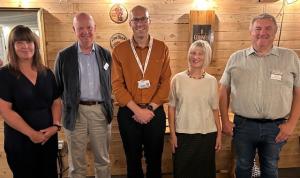 Karen Murrish (Fundraising Manager RCHT) Rtn David Stewart (Falmouth RC) Nick Battersby (Consultant Surgeon RCHT) Elke Deeley (President St Austell RC) Nigel Davey (Assistant District Governor)